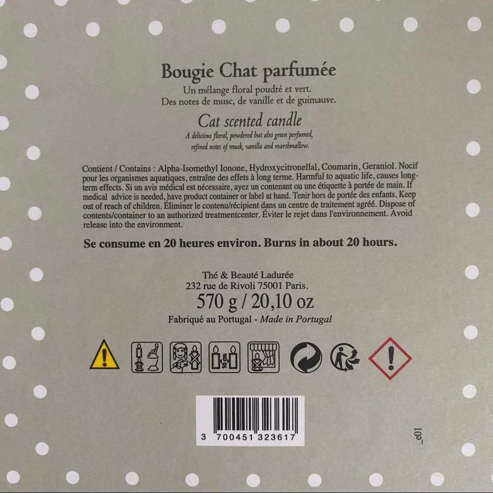 Beauté Ladureé cat scented candle